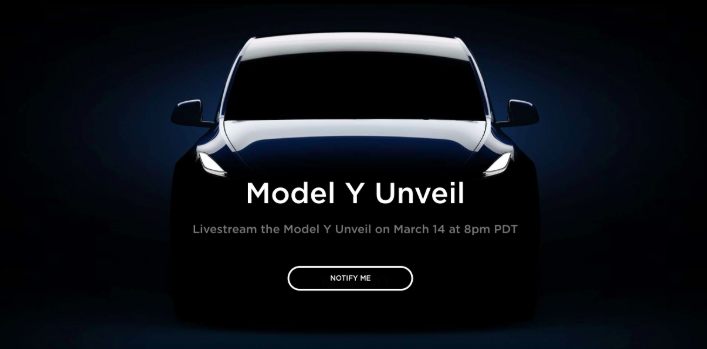 Веб-сайт Tesla с новым тизер-изображением Model Y 3